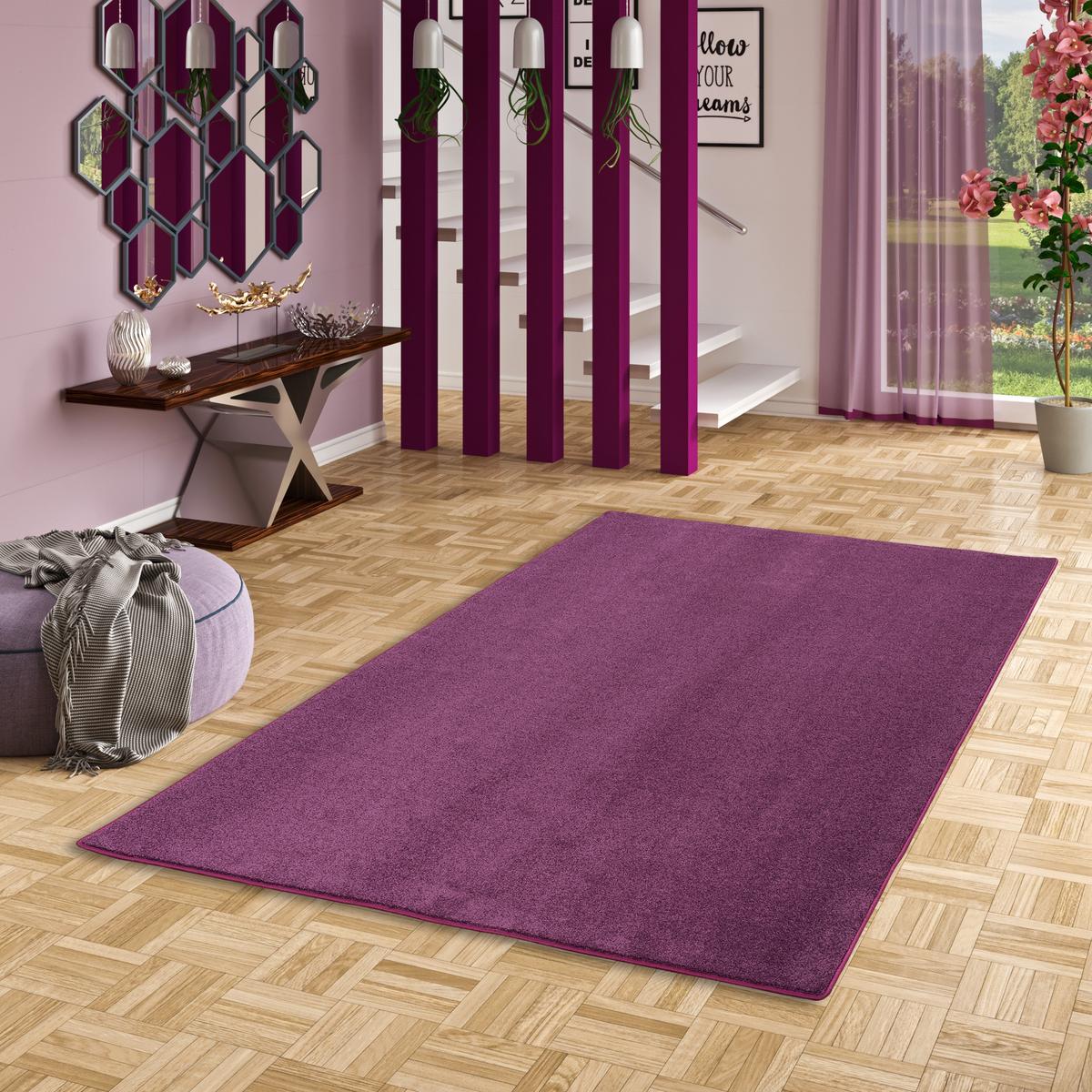 HOCHFLOR VELOURS TEPPICH LUNA - Lila, Textil (80/400cm) - Snapstyle