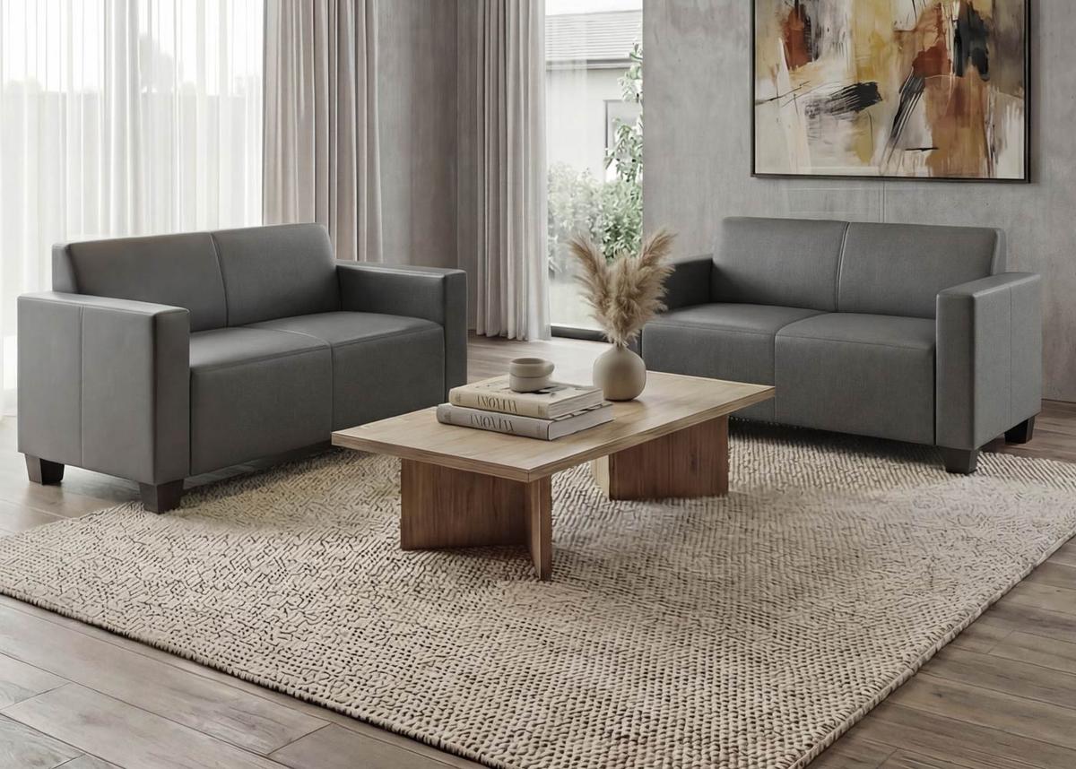 SOFA-GARNITUR Grau - Dunkelgrau/Grau, Textil (136/76/72cm) - MCW