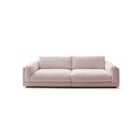 BIG SOFA RAINA Pink Cord - Schwarz/Rosa, Kunststoff/Textil (294/85/150cm) - KAWOLA