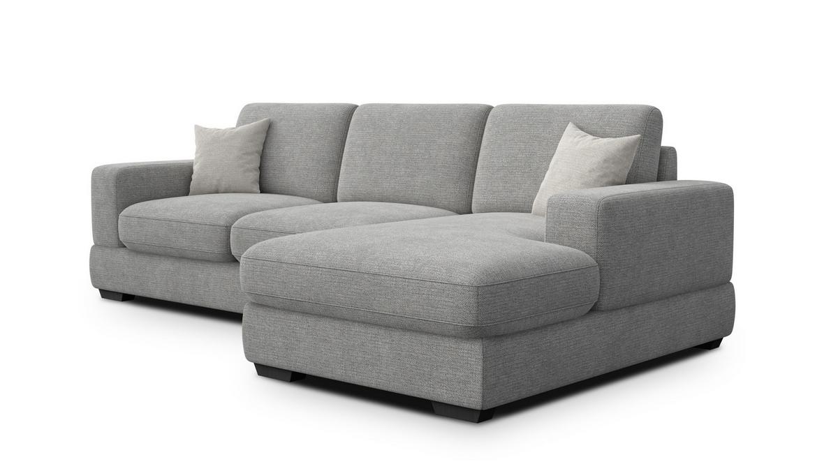 ECKSOFA OTTO 4-Sitzer, grau - Schwarz/Grau, Holz/Textil (279/159cm) - Wozimo