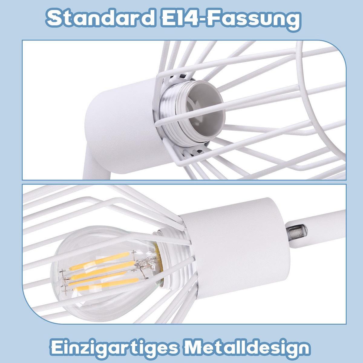 DECKENSTRAHLER Franziska 6-flammig 122/20/10 cm - Weiß, Metall (122/20/10cm) - Nettlife