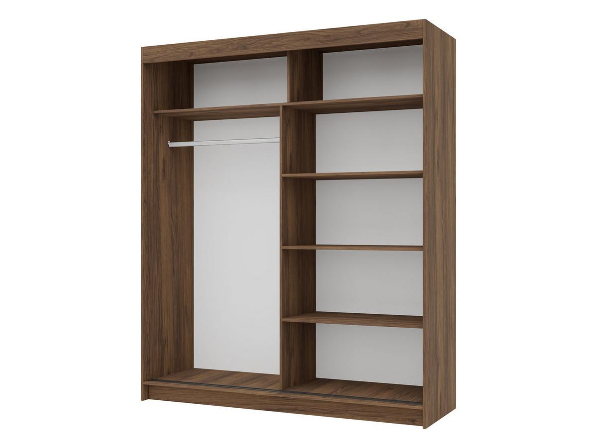 SCHIEBETÜRENSCHRANK Infinity I 180 - Nussbaumfarben/Schwarz, Holzwerkstoff/Kunststoff (180/200/58cm) - MIRJAN24
