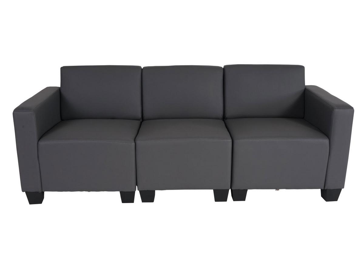 3-SITZER SOFA Grau - Dunkelgrau/Grau, Textil (193/76/72cm) - MCW