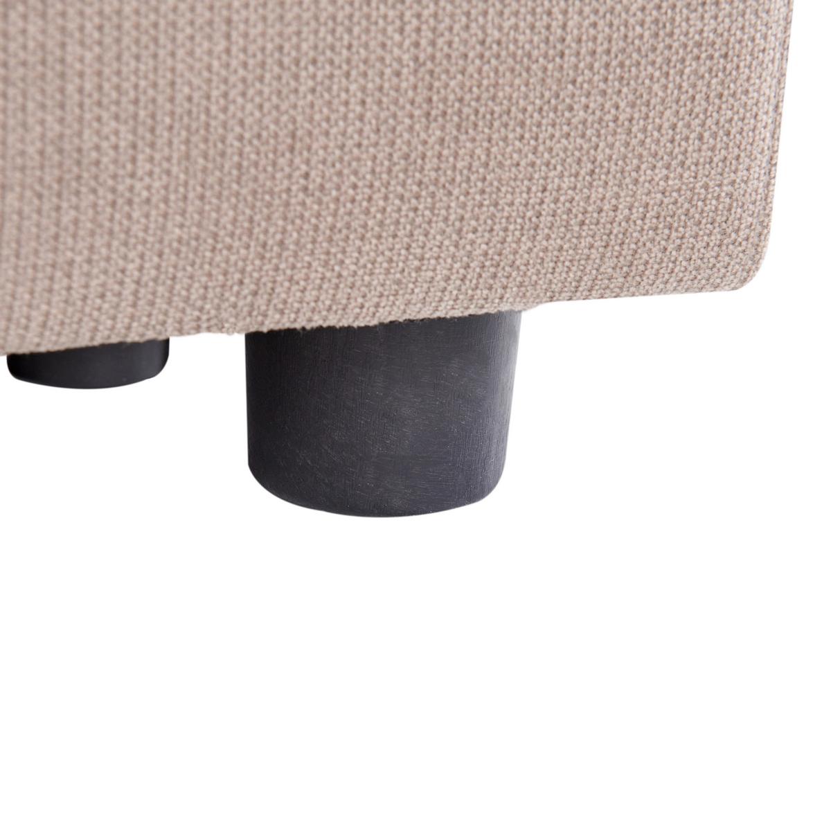 OTTOMANE Taupe Kohlo - Taupe/Schwarz, Textil (95/48/70cm) - Beliani