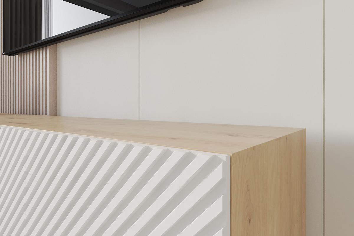 LOWBOARD ZENO-W 3x100x40x40 cm - Artisan / Weiß - Weiß, Holzwerkstoff (300/40/40cm) - ALTDECOR
