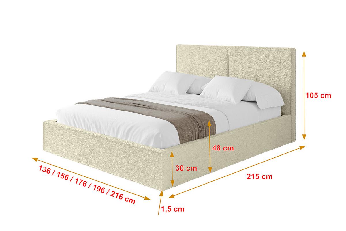 POLSTERBETT mit Bettkasten und Lattenrost, Boxbett ohne Matratze - EMMI 180x200 Beige - Taupe, Holzwerkstoff/Textil (180/200cm) - ALTDECOR