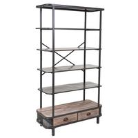 REGAL aus Metall und Holz, Grau, 100x40x181 - Grau, Metall (100/181/40cm) - Wanderlust