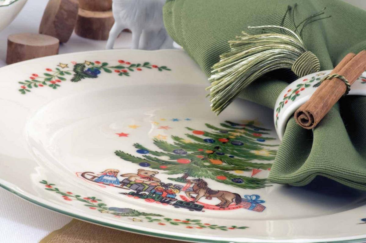 SPEISETELLER Marieluise Weihnachten weiß-grün ø 27,3 cm 6er Set - Weiß/Grün, Keramik (27.3cm) - Seltmann Weiden