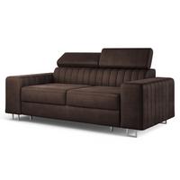 BETTSOFA SOLAN Braun Velours-Stoff mit Schlaffunktion - Braun, Holz/Textil (194/88/90cm) - MASSENO
