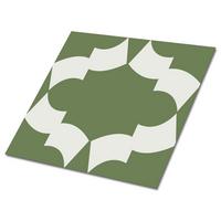 FLIESENAUFKLEBER 9 Stück 30x30 cm selbstklebend Orientalische Abstraktion - Grün, Textil (30/1.6/30cm) - TULUP