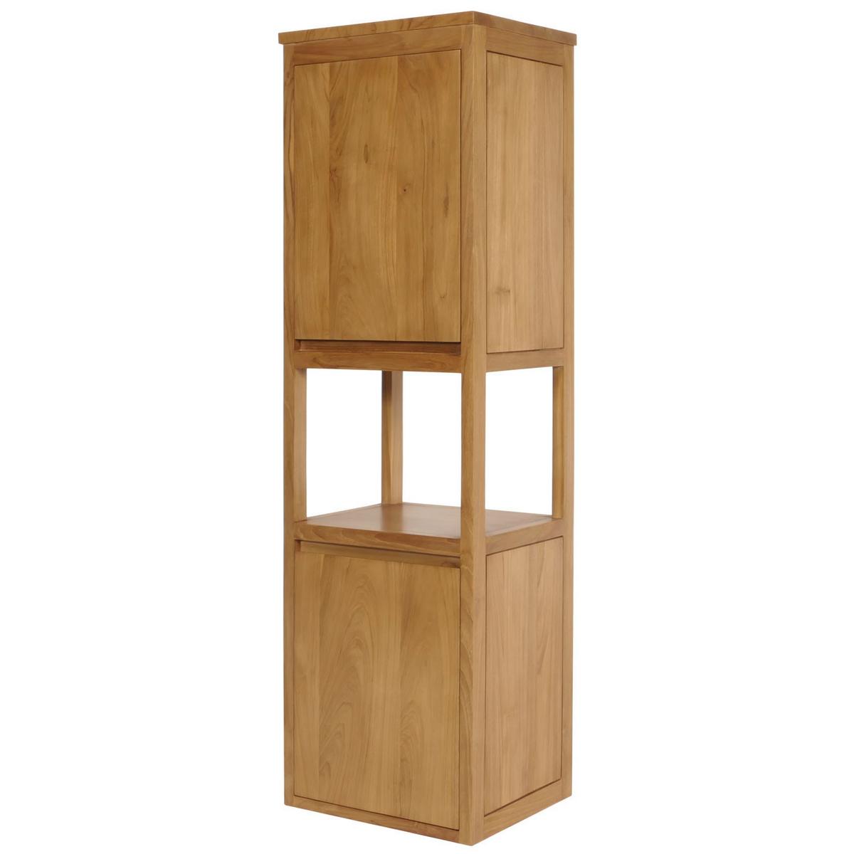 TEAK-HOCHSCHRANK Braun - Braun, Holz (41/141/36cm) - MCW
