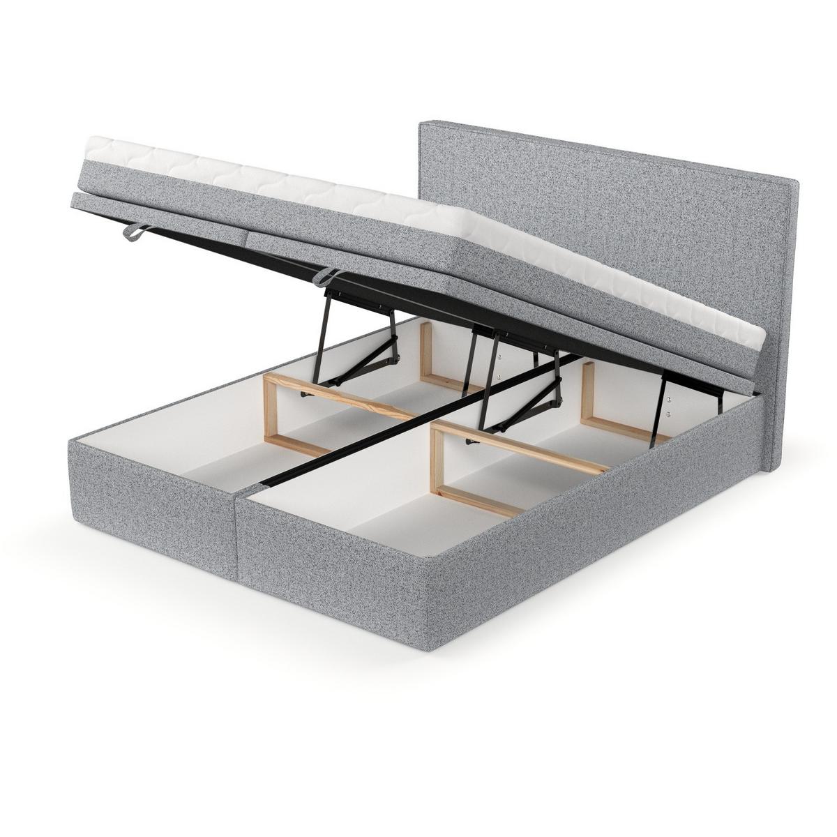 BOXBETT Zalla 160/200 cm Grau im Riva Stoff - Schwarz/Grau, Holz/Holzwerkstoff (160/200cm) - AltaBeds
