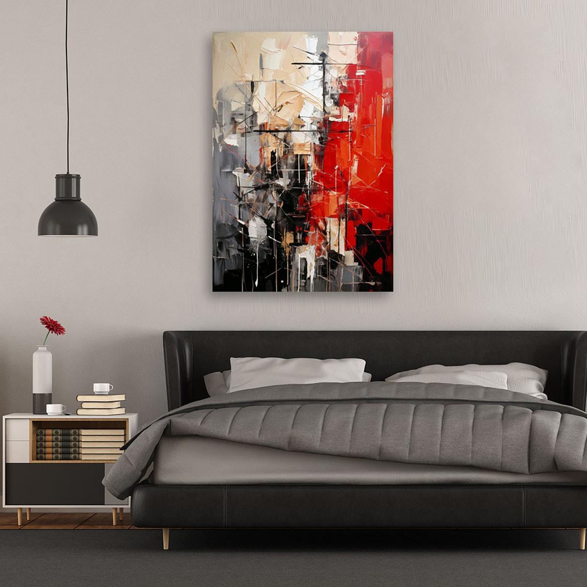 LEINWANDBILD Abstraktion 30x45cm - Rot, Textil (30/45cm) - Feeby