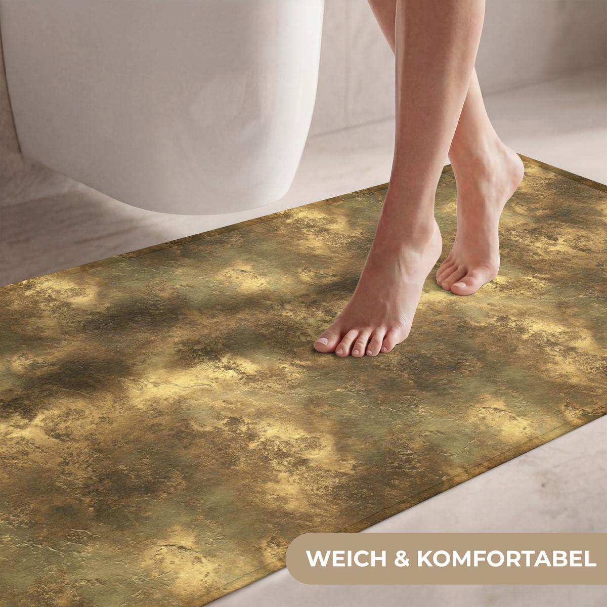 WC-VORLEGER Antik - Metallic-Look - Gold WC Teppich 120x60 cm - Goldfarben, Textil (120/1cm) - OnlyWow