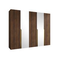 DREHTÜRENSCHRANK Mila II 250 - Goldfarben/Nussbaumfarben, Holzwerkstoff/Kunststoff (250/202/52cm) - MIRJAN24