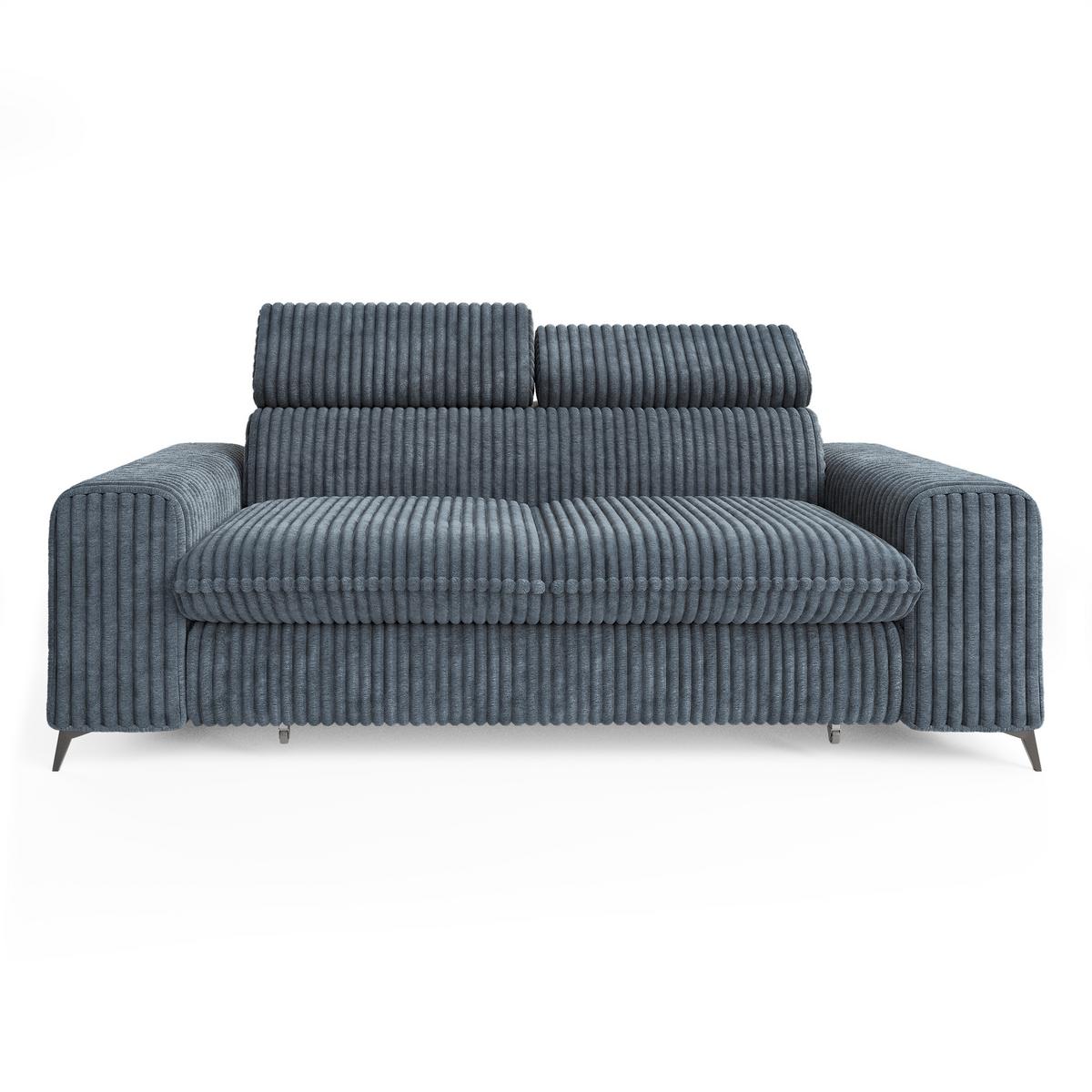 BETTSOFA BENETE Grau Cordstoff mit Schlaffunktion - Grau, Holz/Textil (191/89/92cm) - MASSENO