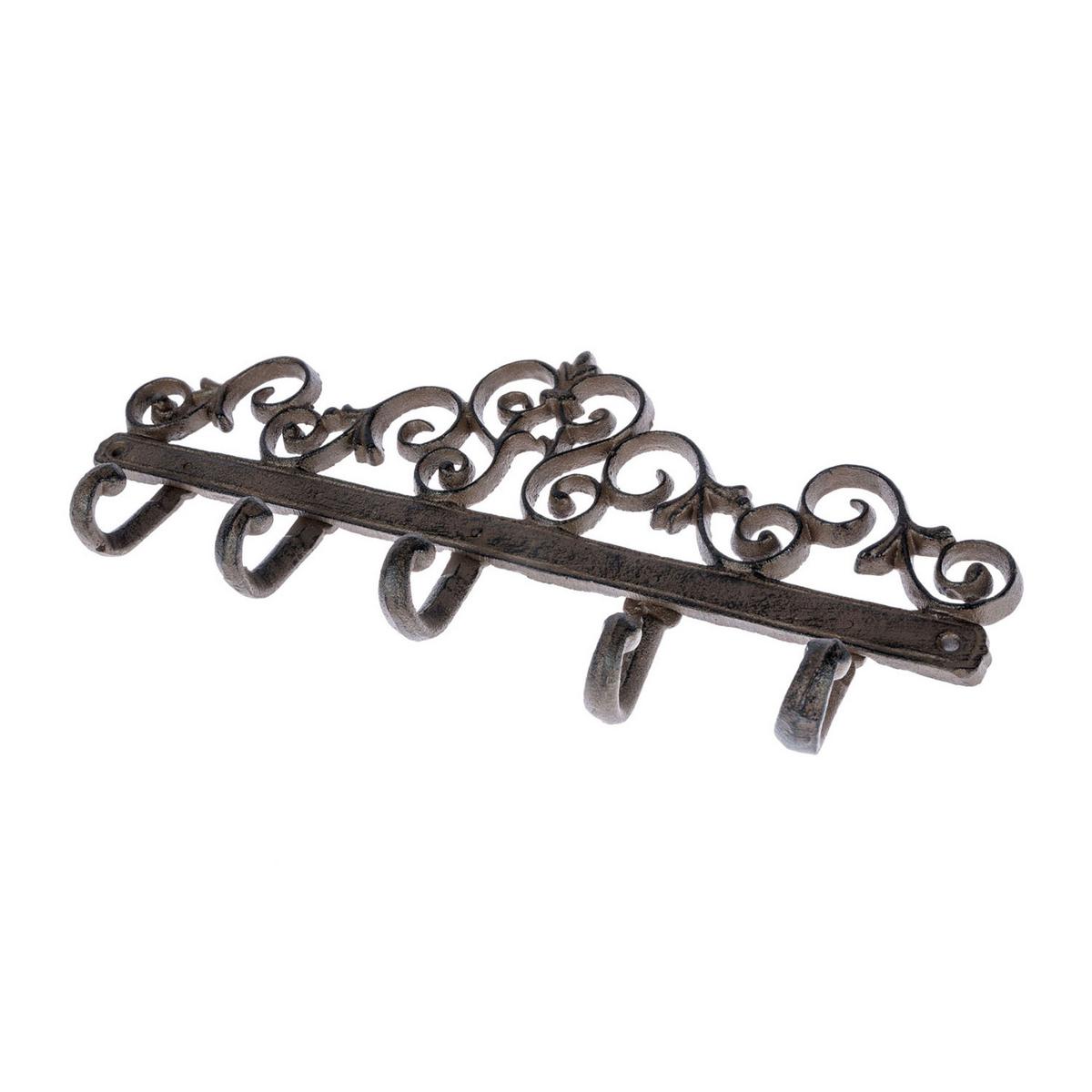 HAKENLEISTE Ornament, Gusseisen - Braun, Metall (33/14/4cm) - Homescapes