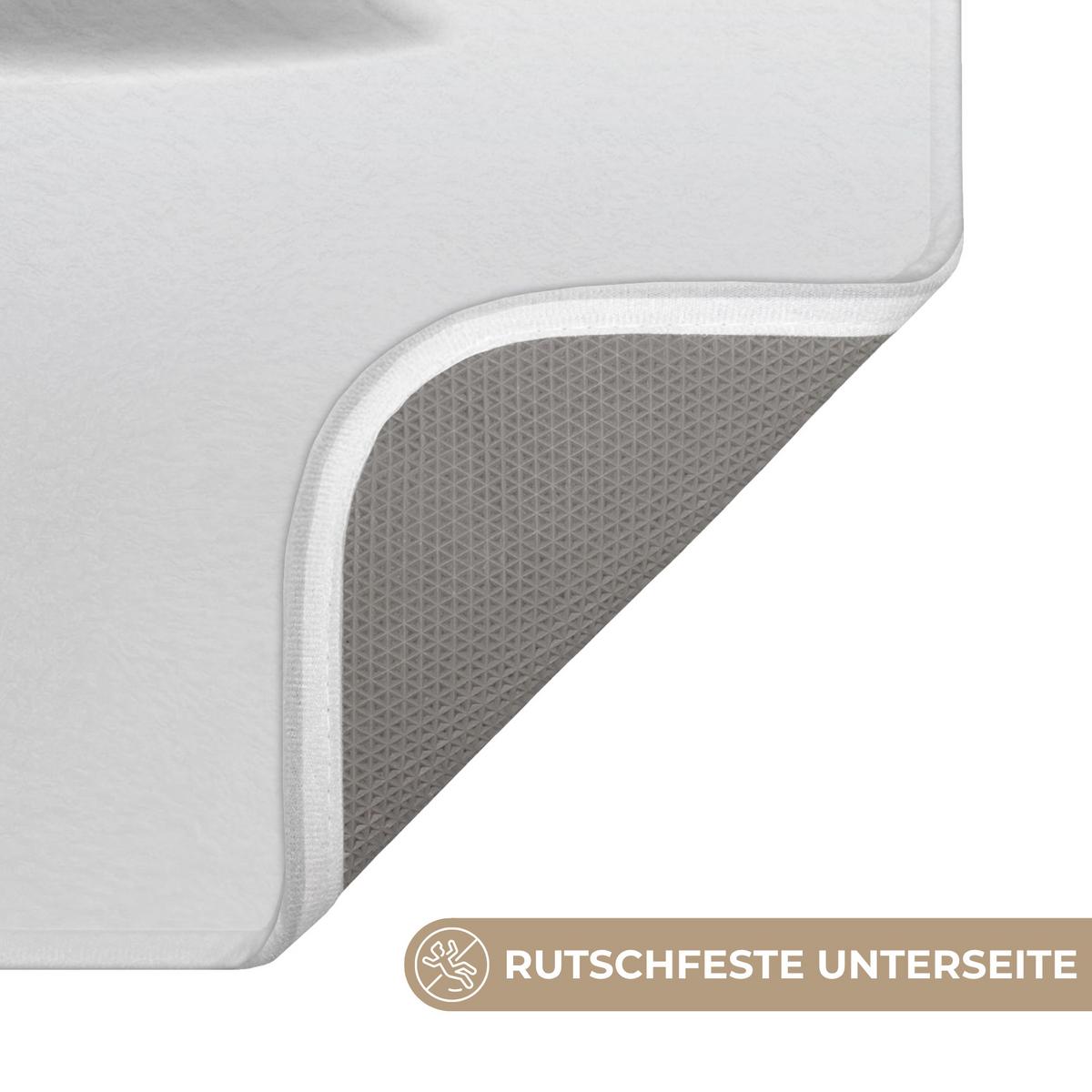 WC-VORLEGER Steine - Lotus - Weiß - Wasser - Zen WC Teppich 50x80 cm - Weiß, Textil (50/1cm) - OnlyWow