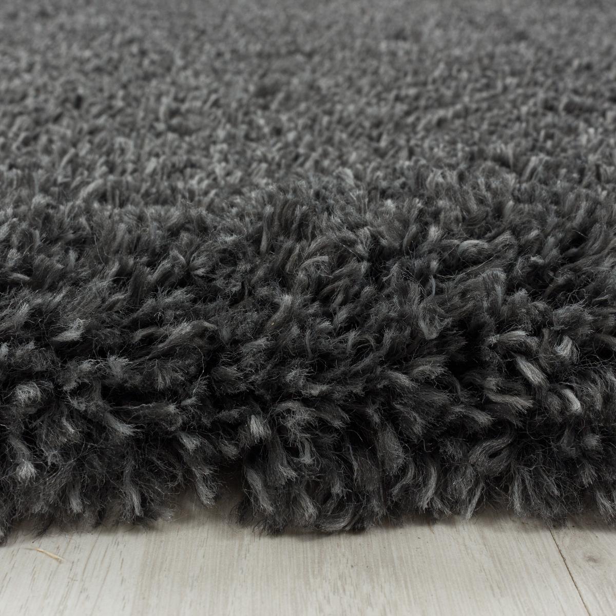 HOCHFLORTEPPICH SALZACH, einfarbig, Grau, Ø 200 cm - Grau, Textil (200/200cm) - KADIMA DESIGN