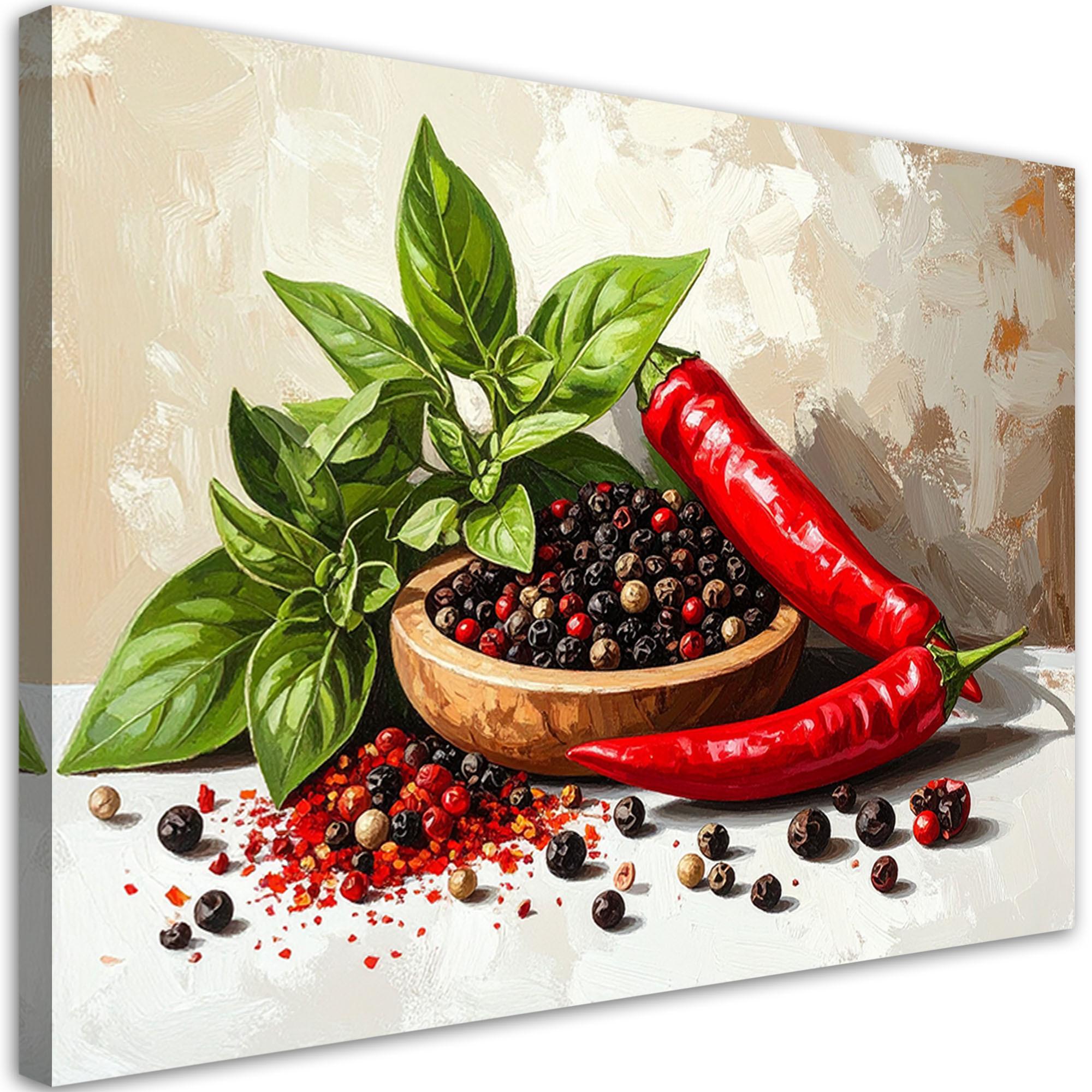 LEINWANDBILD Essen & Trinken 45x30cm - Multicolor, Textil (45/30cm) - Feeby