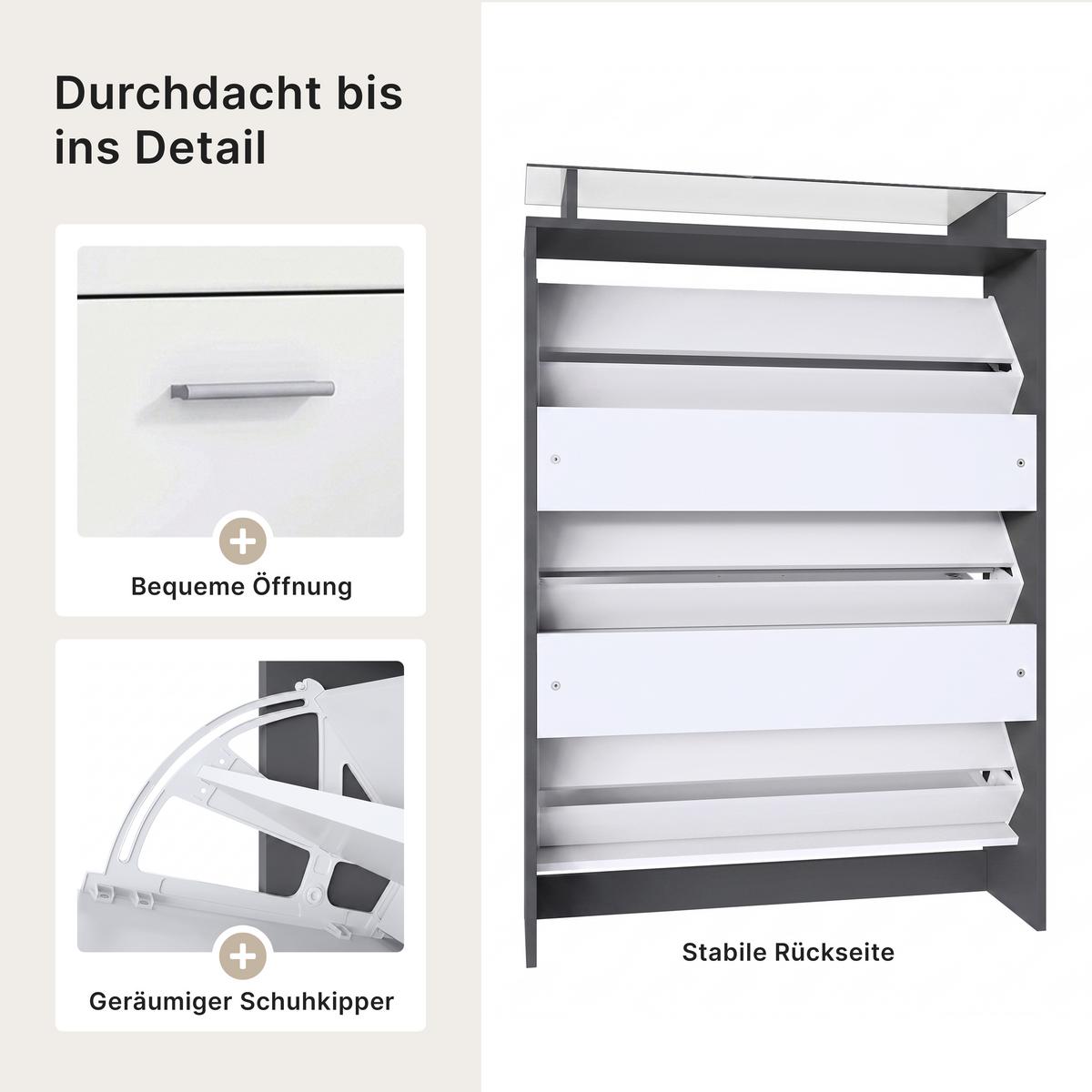 SCHUHSCHRANK Lavia Front in Eiche sägerau - Eiche San Remo, Holzwerkstoff (89/128/23cm) - Vladon