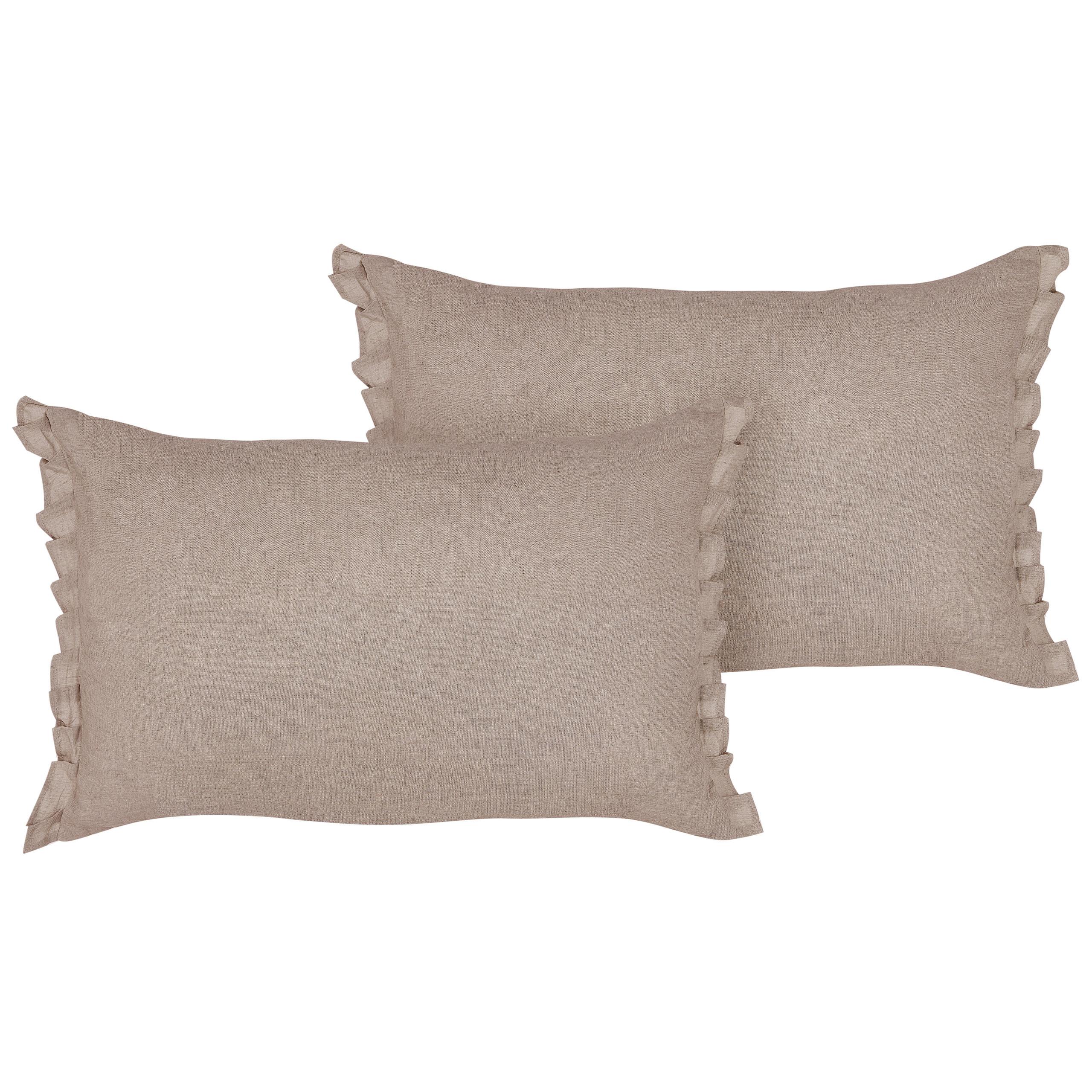 DEKOKISSEN 2er-Set Hellbraun 30/45 cm Sassafras - Hellbraun, Textil (45/30cm) - Beliani