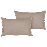DEKOKISSEN 2er-Set Hellbraun 30/45 cm Sassafras - Hellbraun, Textil (45/30cm) - Beliani
