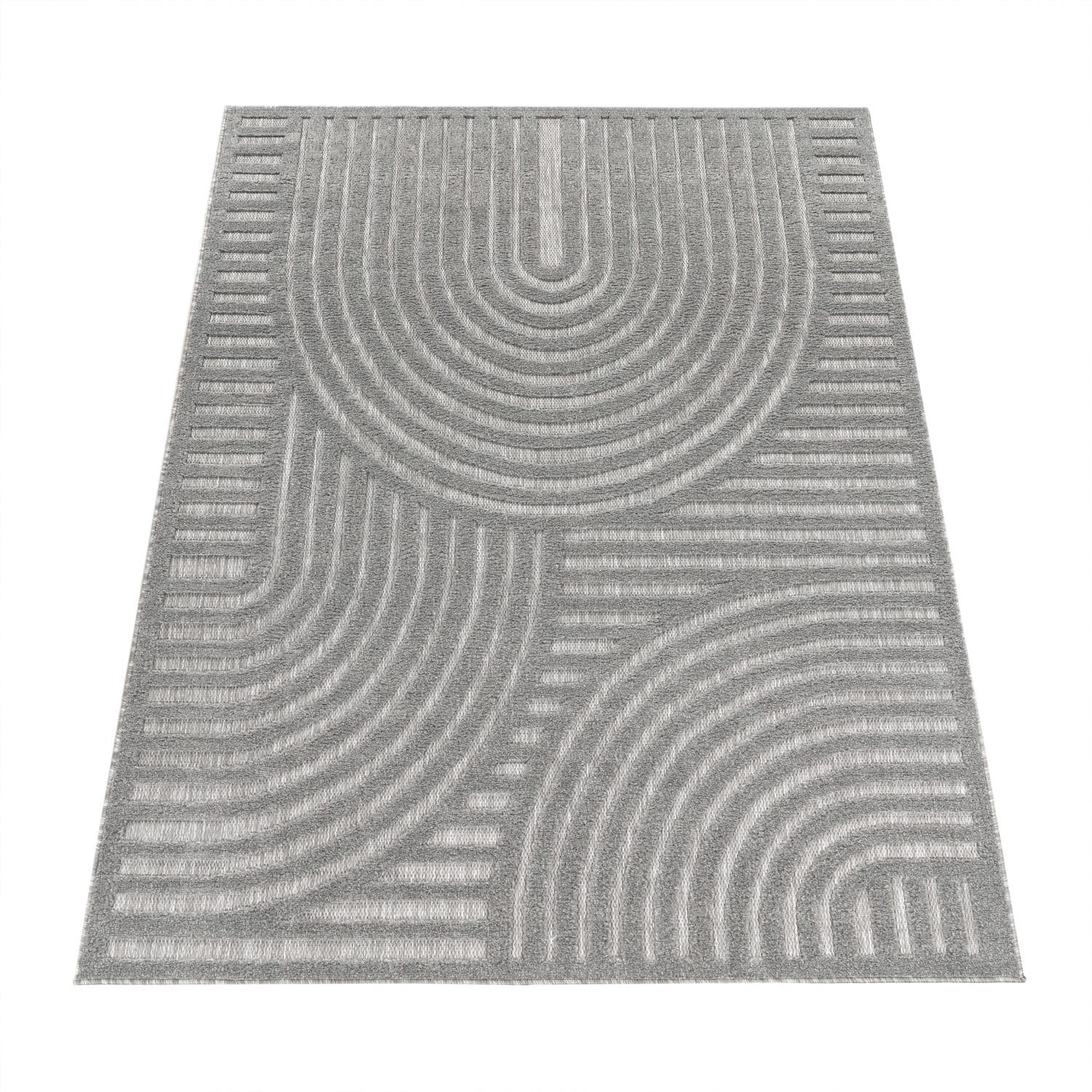 KURZFLORTEPPICH, mit Struktur, aus Polypropylen, Florhöhe 10 mm, Grau, 60 x 100 cm - Grau, Textil (100/60cm) - KADIMA DESIGN