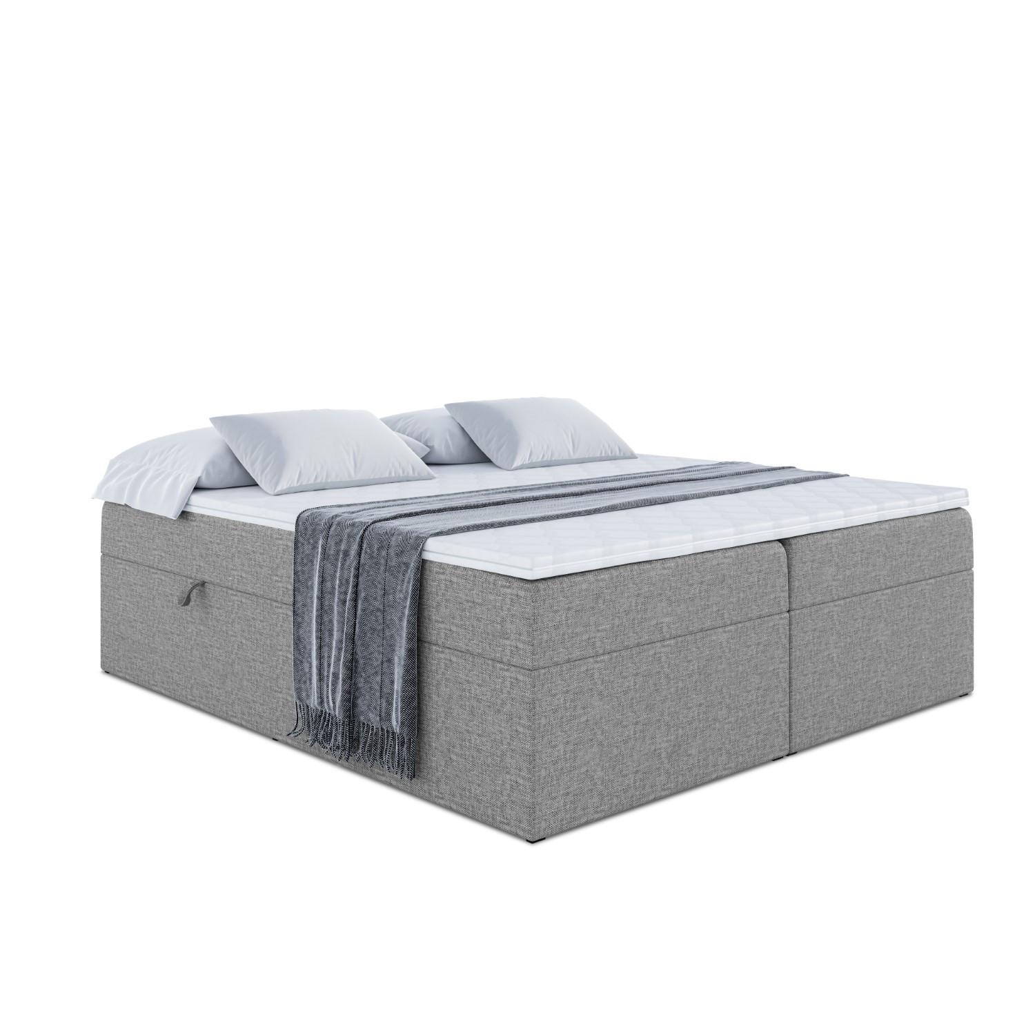 BOXBETT mit H3-Matratze und Lattenrost - MARCE BW - 140x200 Grau - Grau, Holzwerkstoff (140/200cm) - ALTDECOR