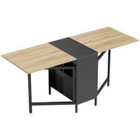 KLAPPTISCH Esstisch Beistelltisch Eiche Metallrahmen Küche Wohnzimmer Braun+Schwarz - Schwarz/Braun, Holzwerkstoff/Metall (169/60/75cm) - HOMCOM