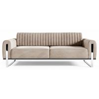SOFA Parissa 228 cm - Ecru/Silberfarben, Textil/Metall (228/79/92cm) - Selsey