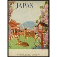 POSTER Asien Deer Japan A3 Rahmenlos - Klar, Papier (29.7/5/42cm) - Nacnic