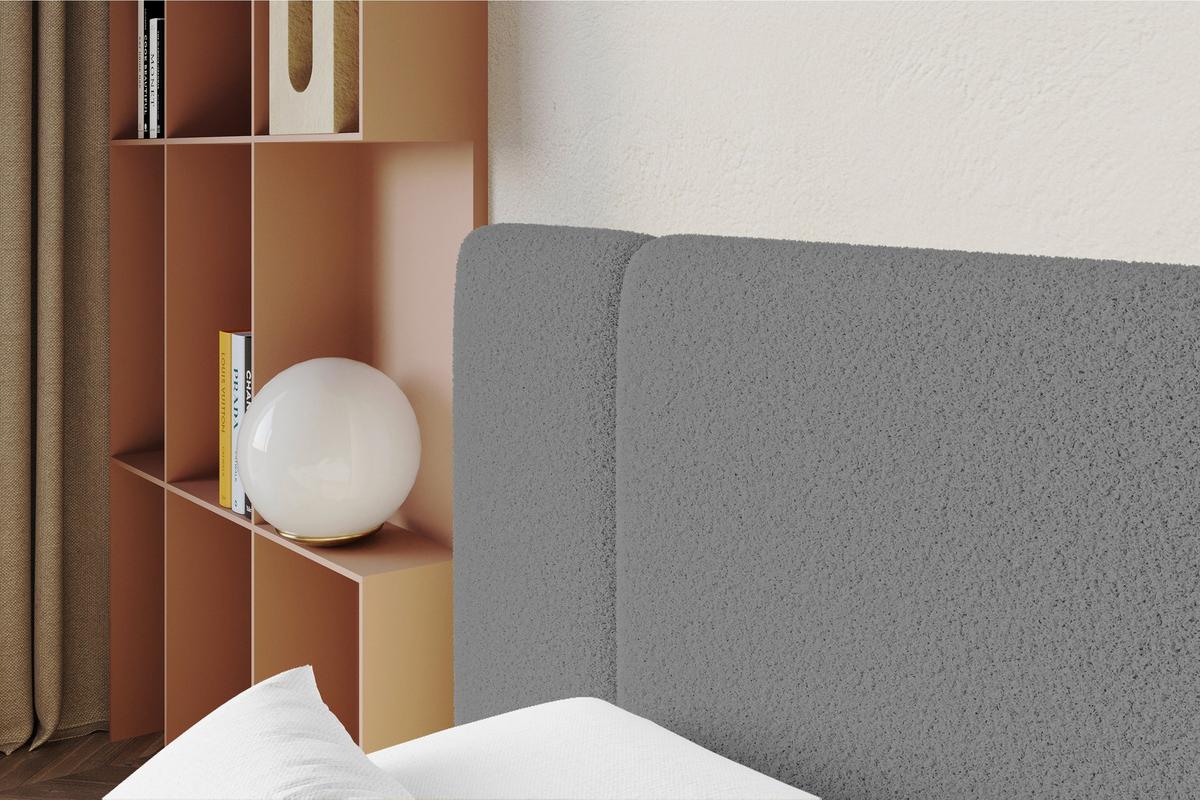 POLSTERBETT mit Bettkasten, Fußteil und Lattenrost, Bett mit Matratze H3/H4 - NILO-Z 120x200 Grau - Grau, Holzwerkstoff/Textil (120/200cm) - ALTDECOR