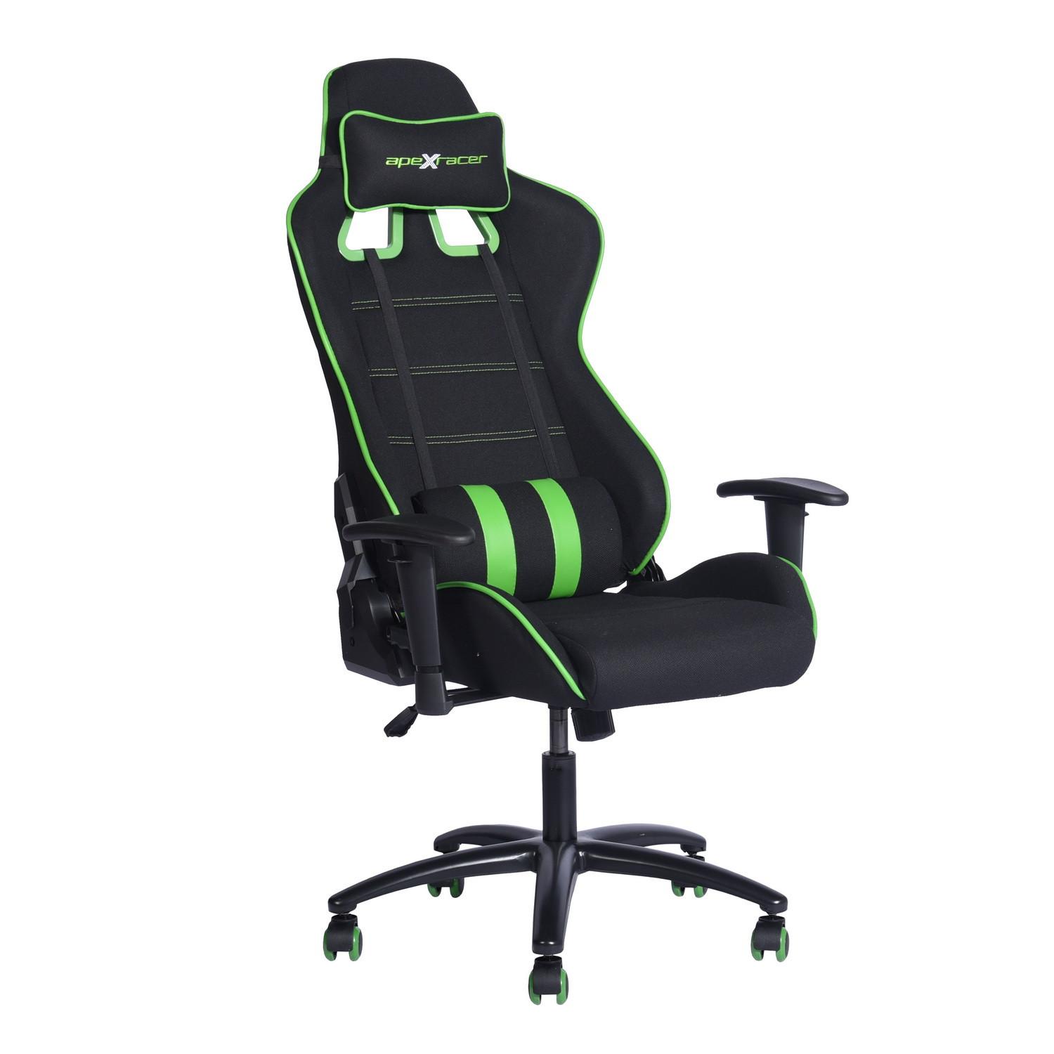 GAMINGSTUHL Grün, Metall, Kunststoff, Textil - Schwarz/Grün, Metall (70/139/56cm) - Urban Meuble