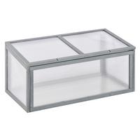 FRÜHBEET Gewächshaus mit Abdeckung, wetterfest, aus Holz und Polycarbonat, Grau - Grau, Holz (46/40/90cm) - Outsunny