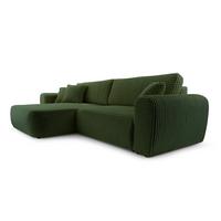 ECKSOFA VIVA Grün Kordstoff mit Schlaffunktion - Grün, Holz (297/169cm) - MASSENO