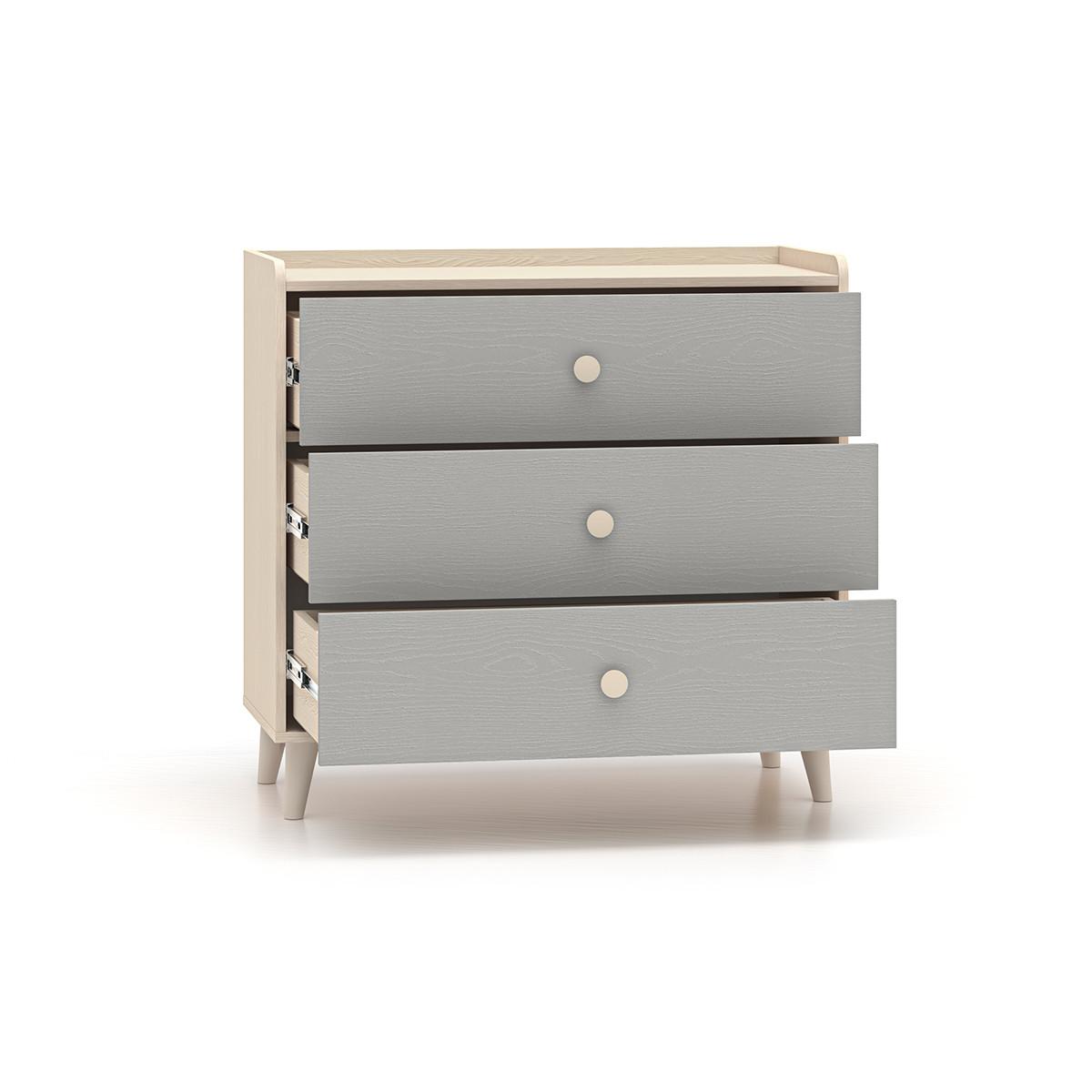 KINDERKOMMODE Alycia Beige - Grau - Holzeffekt - Grau, Holz (90/85/40cm) - Petits-meubles