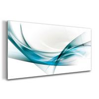 GLASBILD 120x60 cm Linienkunst - Hellblau, Glas (120/60cm) - TULUP