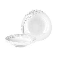 SUPPENTELLER Trio Highline weiß-grau ø 23,6 cm 6er Set - Weiß/Grau, Keramik (23.6cm) - Seltmann Weiden