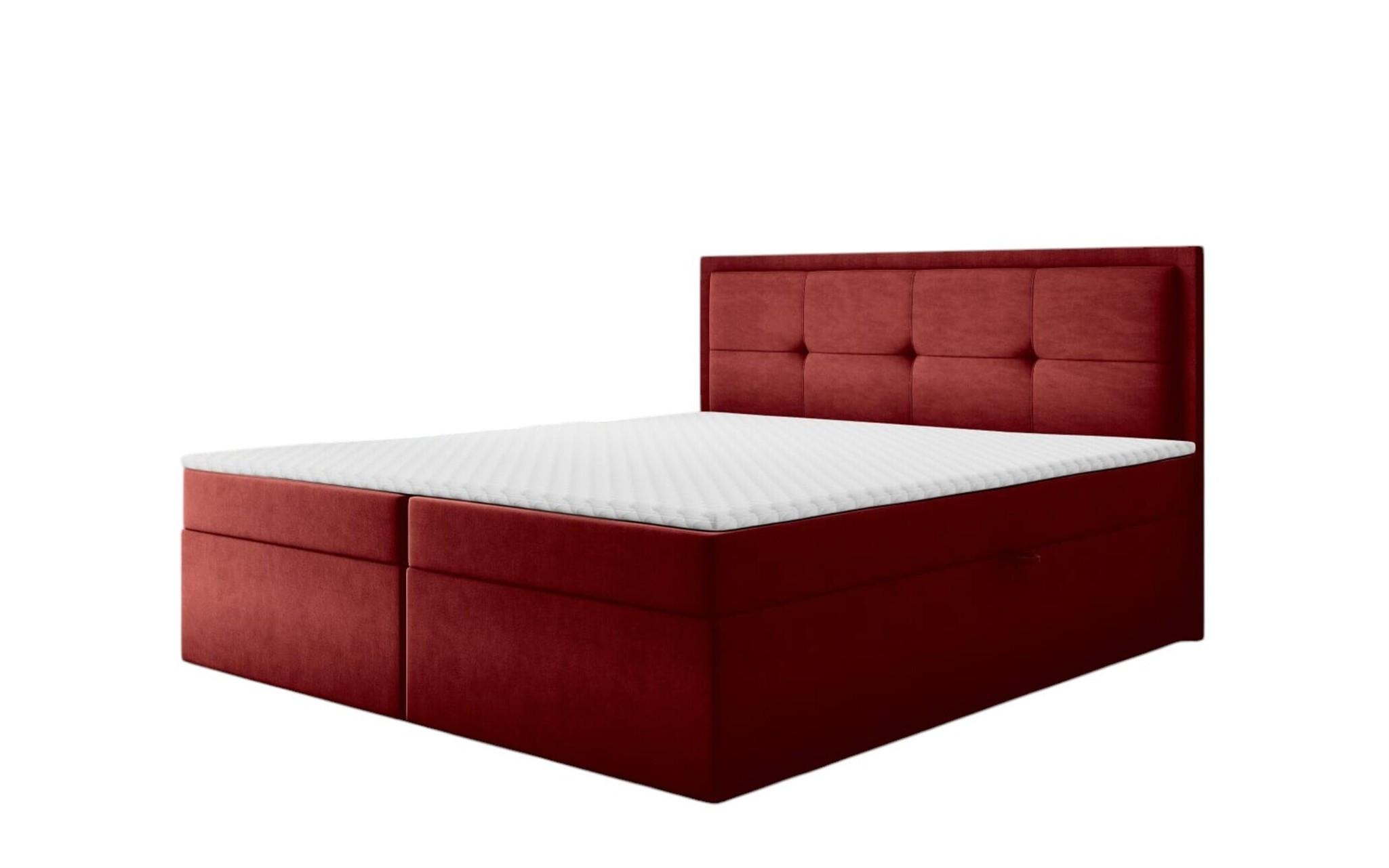 BOXBETT Degna - Bordeaux, Holzwerkstoff/Textil (140/200cm) - Fun Möbel