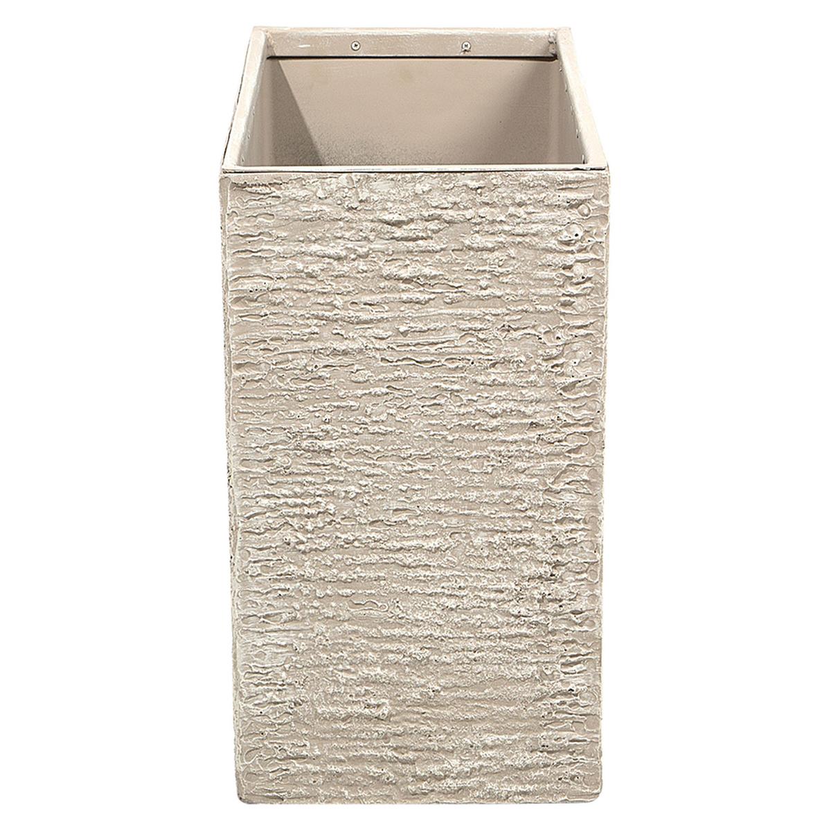 BLUMENTOPF hellbeige rechteckig 29/70/50 cm Edessa - Beige, Stein (50cm) - Beliani
