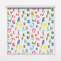 INNENROLLO - Fensterrollo - Rollo - 70x140 cm - Bunte Buchstaben - Blau, Kunststoff (70/140/0.5cm) - TULUP