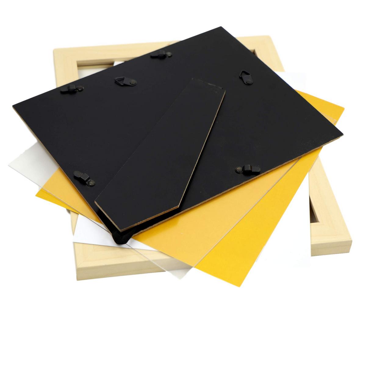RAHMEN Set mit 10 aus MDF und Acrylglas Schutz und Aussteller für Fotografien, Bilder, Poster, Gemälde Farbe Hellholz 20x25, 13x18, 10x15 cm - Beige, Holz (20/3cm) - Nacnic