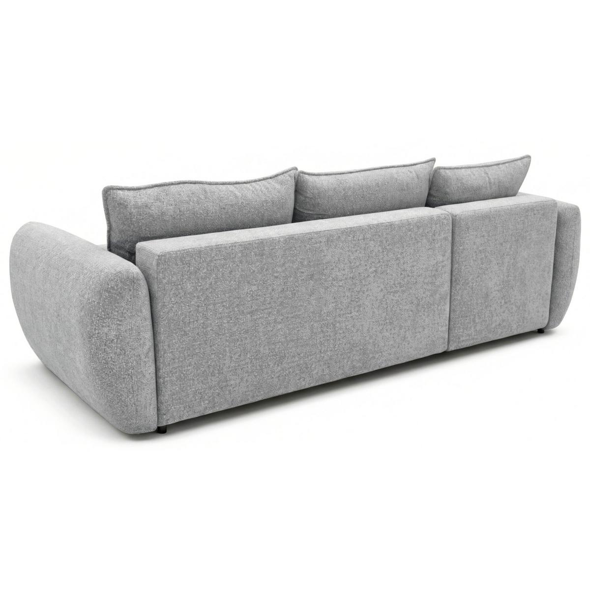 ECKSCHLAFSOFA Zordo GRAUER CHENILLE LINKS MIT ZWEI BETTKÄSTEN - Grau, Kunststoff/Textil (256/170cm) - Selsey