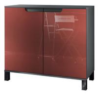 KOMMODE Sylt Bordeaux Hochglanz - Bordeaux, Holzwerkstoff (92.5/84.5/35cm) - Vladon
