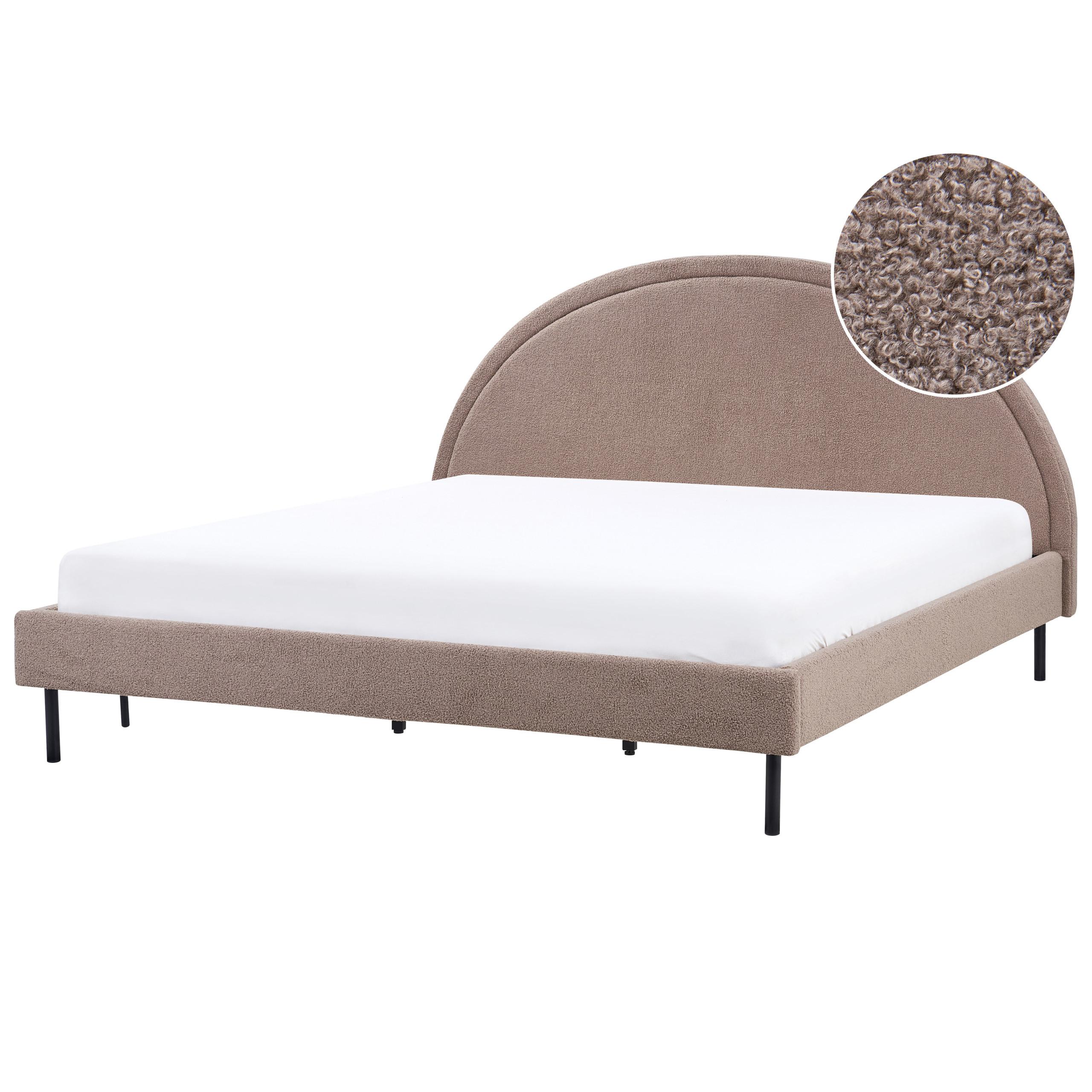 BETT mit Lattenrost 180x200 cm Beige Margut - Taupe, Textil (180/200cm) - Beliani
