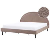 BETT mit Lattenrost 180x200 cm Beige Margut - Taupe, Textil (180/200cm) - Beliani