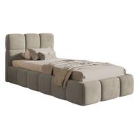 POLSTERBETT Cloudy Graubeige Samt, 90x200 cm - Taupe/Schwarz, Kunststoff/Textil (90/200cm) - Selsey