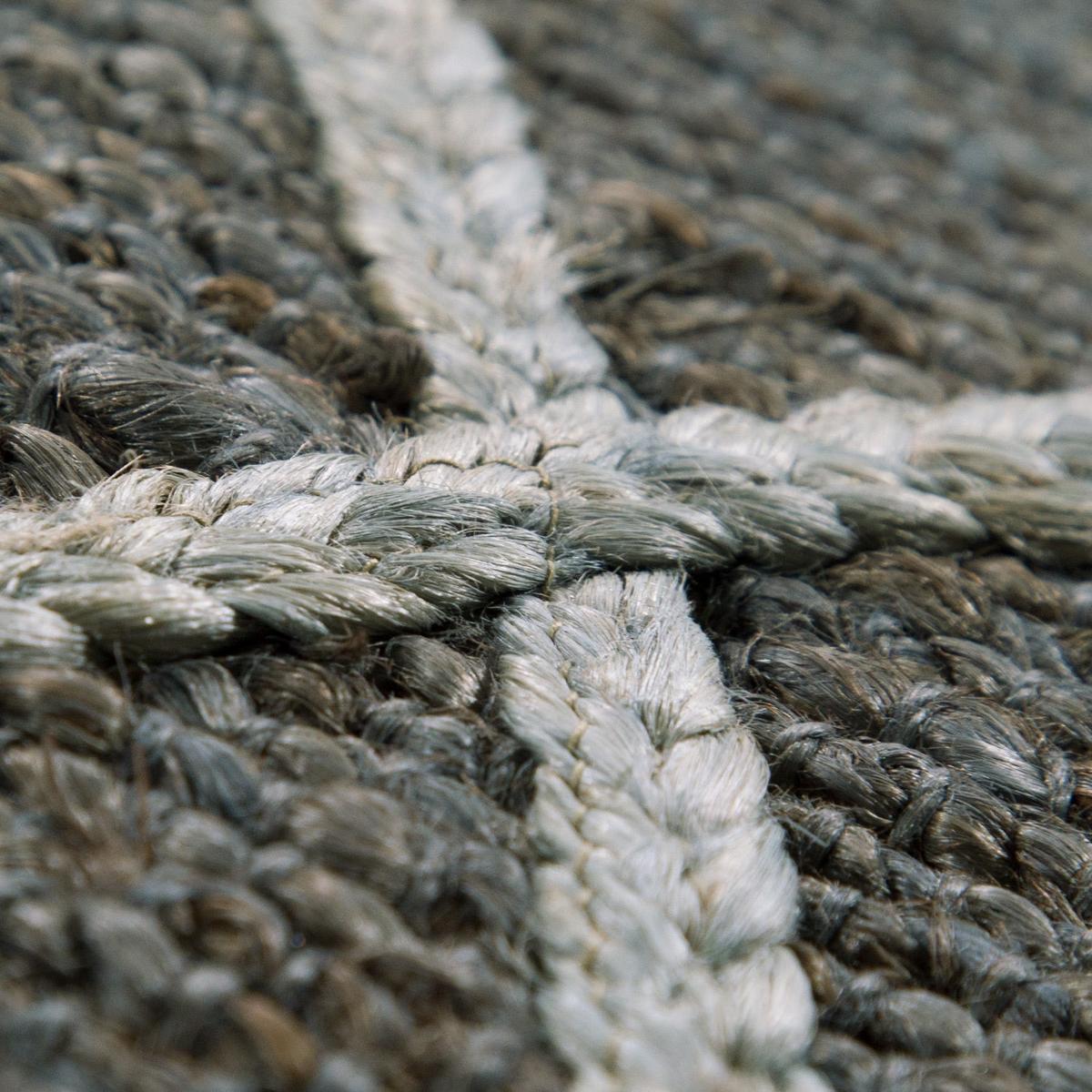JUTETEPPICH handgewebt wendbar, mit Rautenmuster, Anthrazit, 60 x 100 cm - Anthrazit, Textil (100/60cm) - KADIMA DESIGN