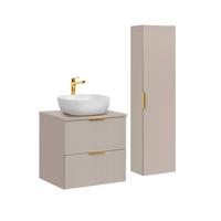 BADMÖBEL 60.6cm Adriel 2er-Set Kaschmir - Beige, Holzwerkstoff (60.6/59/46cm) - Petits-meubles